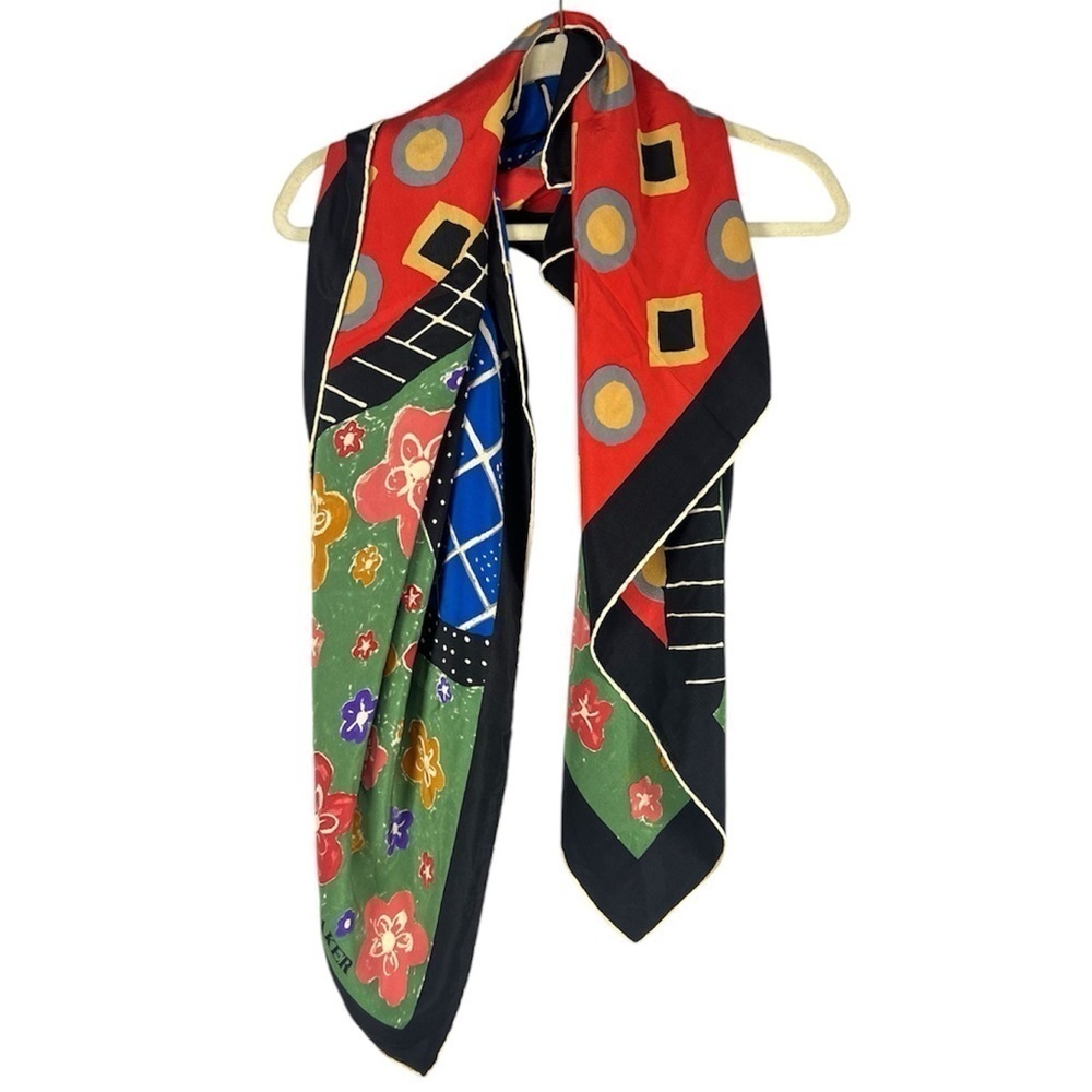 Aker Odullu Seri Abstract Geometric Artsy Colorful Scarf